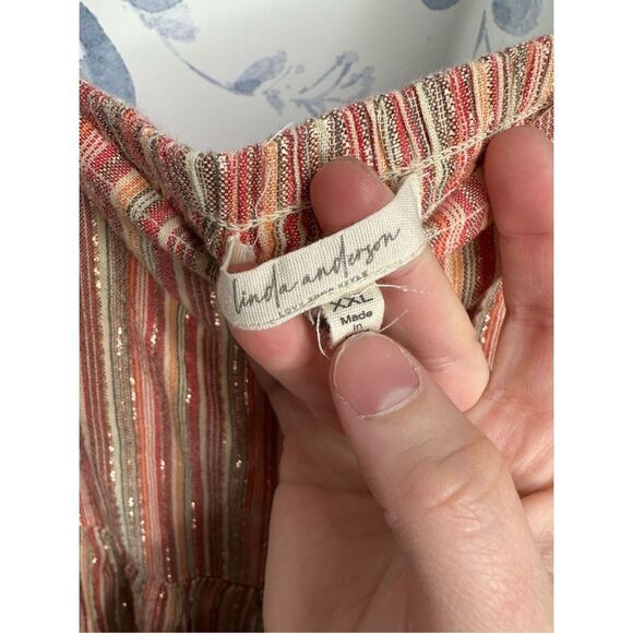 Linda Anderson Stripped Maxi Dress Size XXL - Picture 3 of 5